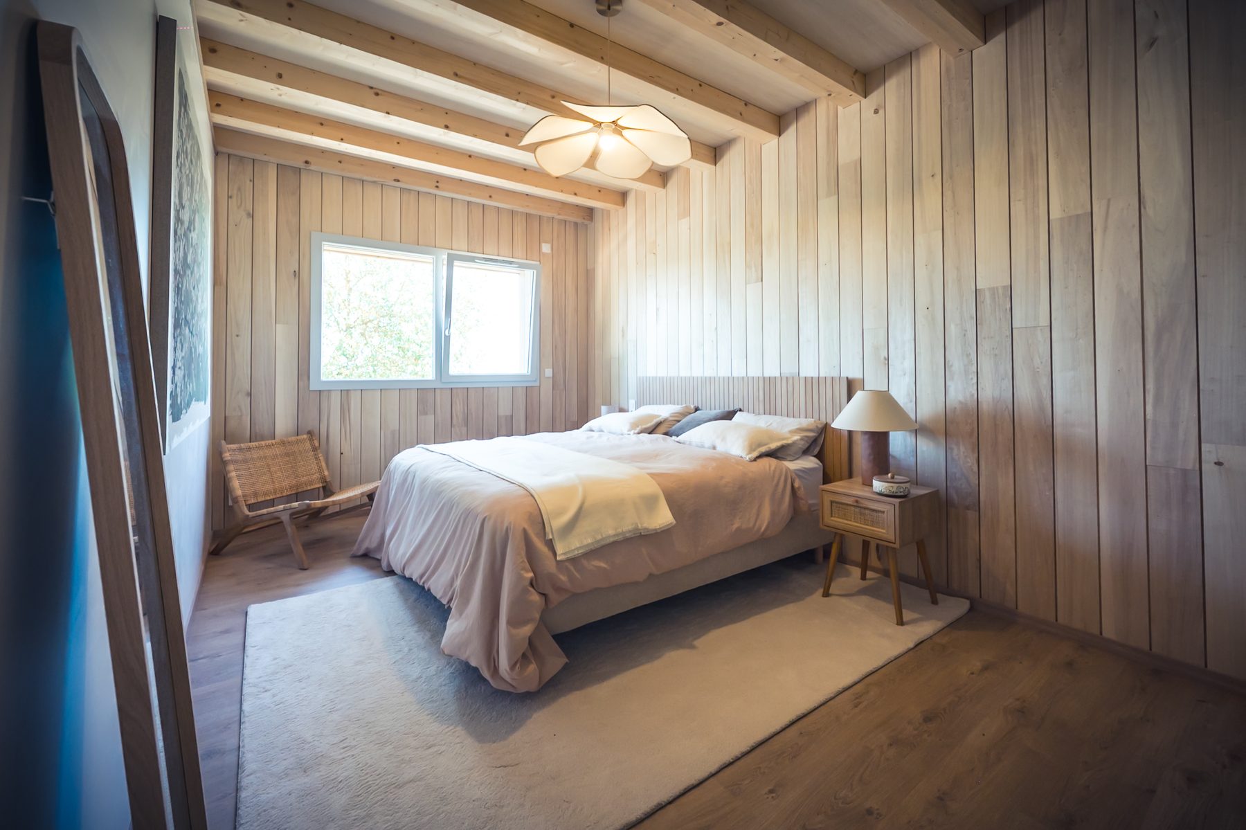 Chambre double avec ambiance bois
